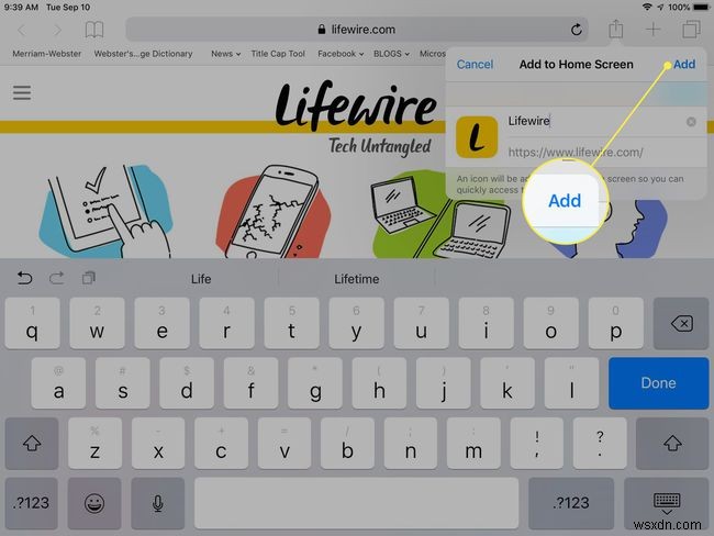 iPad 홈 화면에 Safari 웹사이트 바로가기 추가하는 방법