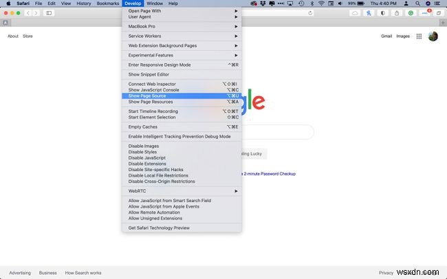 사파리(Safari)에서 HTML 소스 코드 확인하는 방법 총정리