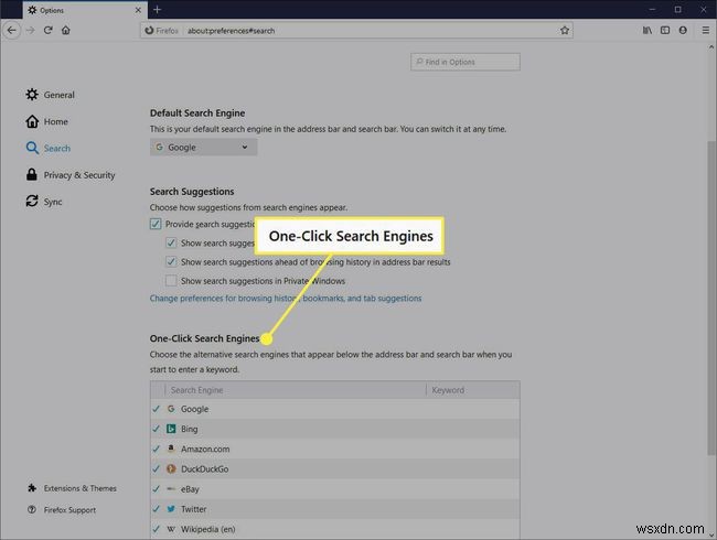 파이어폭스(Firefox)에서 검색 엔진 관리 및 원클릭 검색 사용법