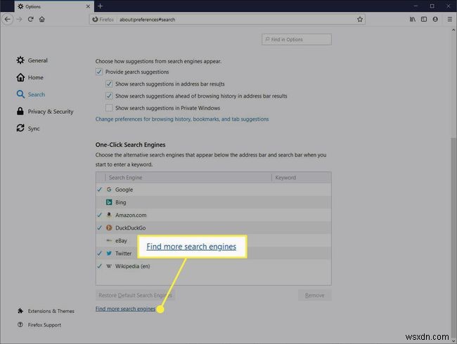 파이어폭스(Firefox)에서 검색 엔진 관리 및 원클릭 검색 사용법