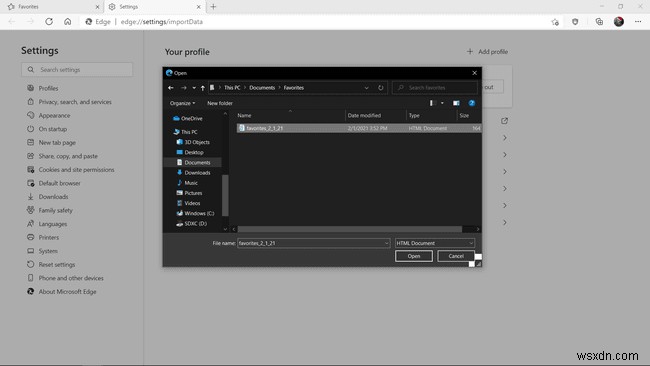 Microsoft Edge 즐겨찾기 백업 및 복원 방법