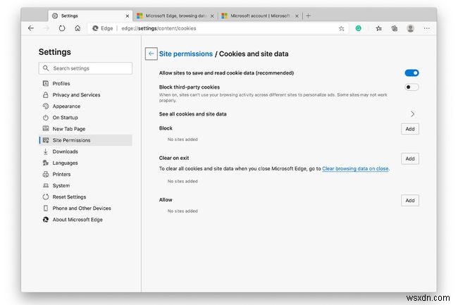 마이크로소프트 엣지(Microsoft Edge)에서 검색 데이터 관리 및 삭제하는 방법