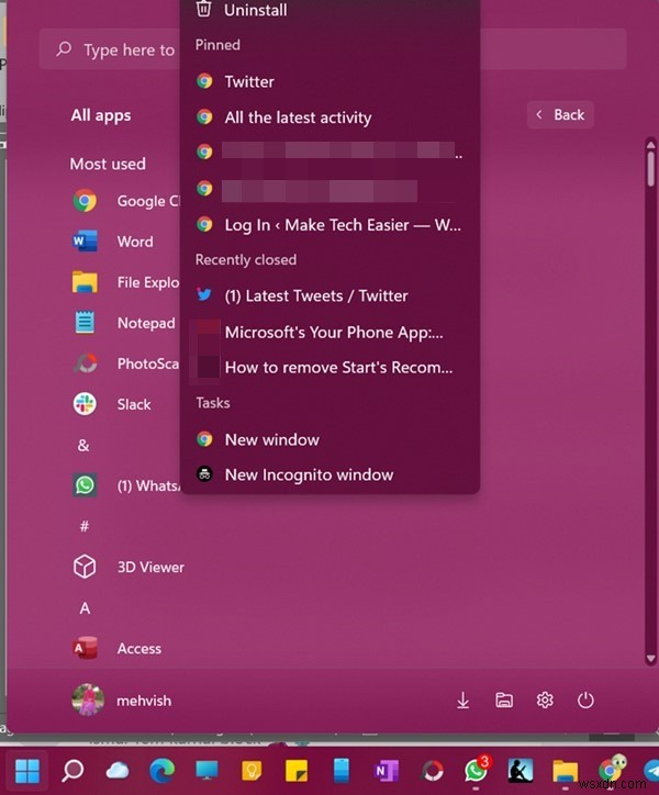 Windows 11 시작 메뉴를 프로처럼 활용하고 커스터마이징하는 15가지 방법