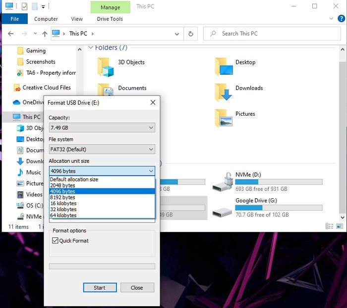 Windows 10/11에서 드라이브를 FAT32로 포맷하는 방법 총정리