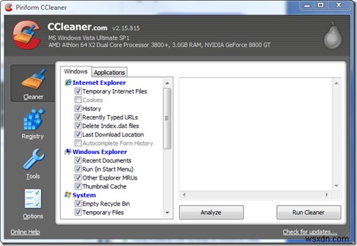 CCleaner로 Windows Vista 시스템 정리 자동화하는 방법