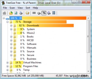 TreeSize Free로 디스크 공간 분석, 이제 간편하게