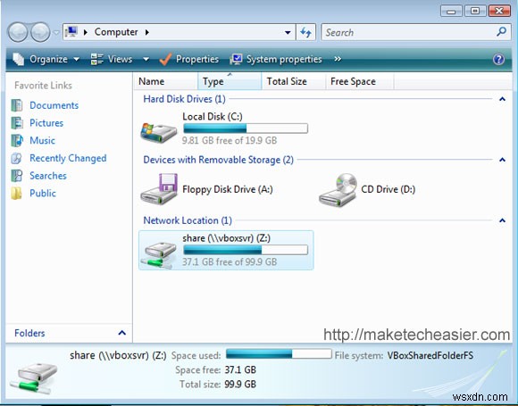 VirtualBox에서 Ubuntu 호스트와 Windows Vista 게스트 간 파일 공유 설정하는 방법