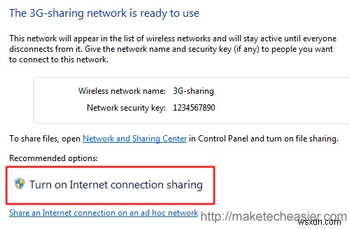 Windows 7에서 3G 무선 인터넷 연결을 Wi-Fi 핫스팟으로 공유하는 방법