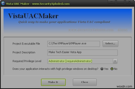 VistaUACMaker로 XP 전용 프로그램을 Windows Vista·7과 호환되게 만드는 방법