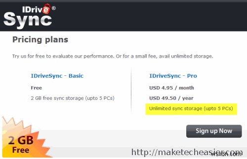 IDriveSync: 월 4.95달러 무제한 용량, Dropbox의 저렴한 대안
