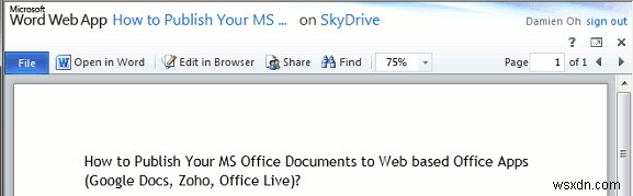 MS Office 문서를 온라인 오피스 앱과 동기화하는 방법 (Google 문서도구, Zoho, Office Live)