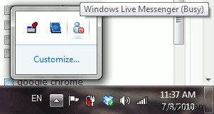 Windows Live Messenger를 알림 영역(트레이)으로 최소화하는 방법