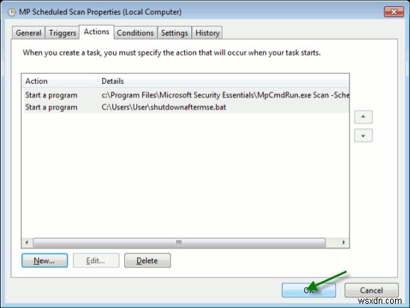 Microsoft Security Essentials 야간 자동 검사 예약 및 자동 종료 설정 방법