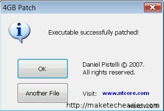 Windows 64비트 OS에서 32비트 애플리케이션 메모리 제한을 4GB까지 확장하는 방법