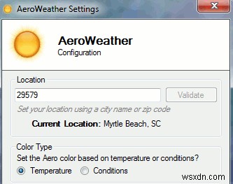 Windows 7용 AeroWeather로 데스크톱 색상만으로 날씨 확인하기