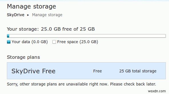 한정 기간 제공 중인 SkyDrive 25GB 무료 저장 공간 업그레이드 받는 방법
