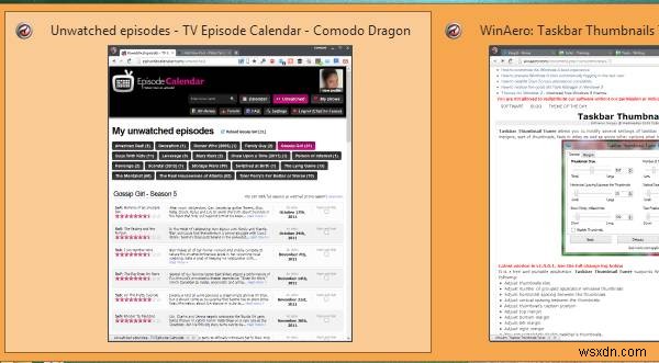 Windows 8 작업 표시줄 썸네일(미리 보기) 크기와 여백 자유롭게 조정하는 방법