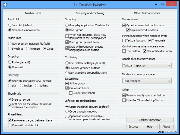 7+ Taskbar Tweaker로 Windows 8 작업 표시줄 자유롭게 사용자 지정하는 방법