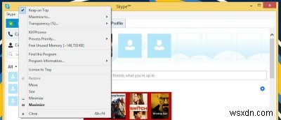Windows Menu Plus – 앱 창 제목 표시줄에 강력한 메뉴 기능 추가하기