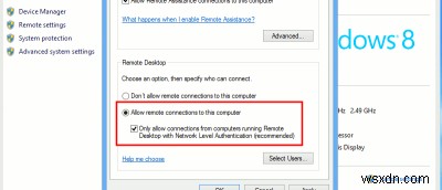 Windows 8에서 원격 데스크톱 연결 설정하는 방법