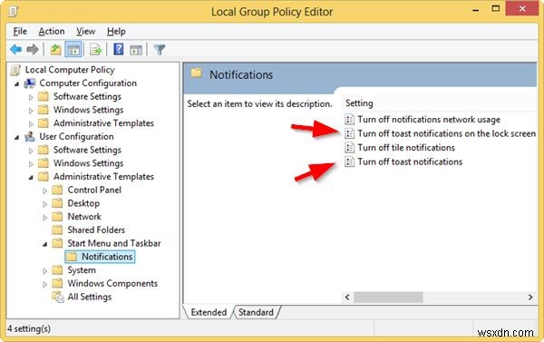 Windows 8에서 토스트 알림 비활성화하는 방법 완벽 가이드