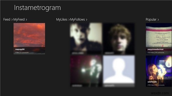 Instametrogram으로 Windows 8에서 인스타그램 더 편하게 즐기기 – 열람, 댓글, 위치 태그 사진까지