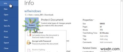 Microsoft Word 2013에서 문서를 안전하게 보호하는 3가지 방법