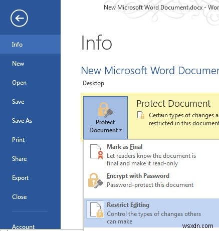 Microsoft Word 2013에서 문서를 안전하게 보호하는 3가지 방법
