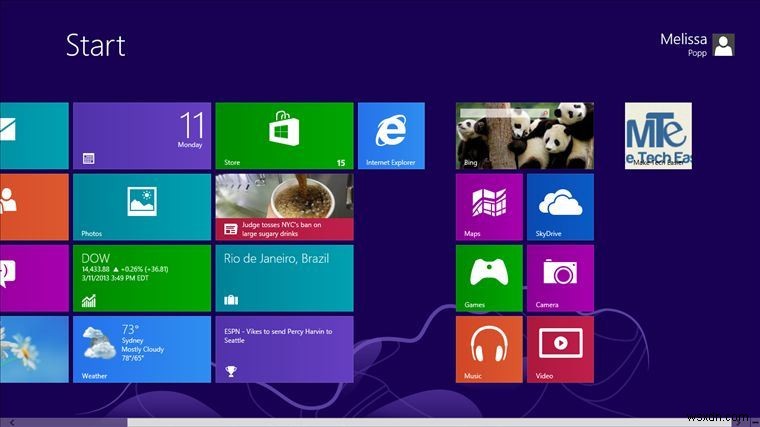 Windows 8에서 OblyTile로 사용자 지정 라이브 타일 만드는 방법