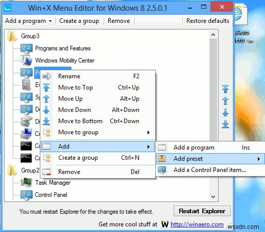 Windows 8 작업 표시줄 우클릭 메뉴에 종료 와 다시 시작 옵션 추가하는 방법
