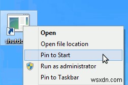 Windows 8 시작 화면에  시스템 종료  타일 추가하는 방법