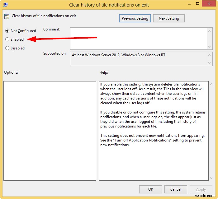 Windows 8 로그오프 시 앱 알림 자동 삭제 설정 방법