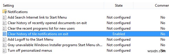 Windows 8 로그오프 시 앱 알림 자동 삭제 설정 방법