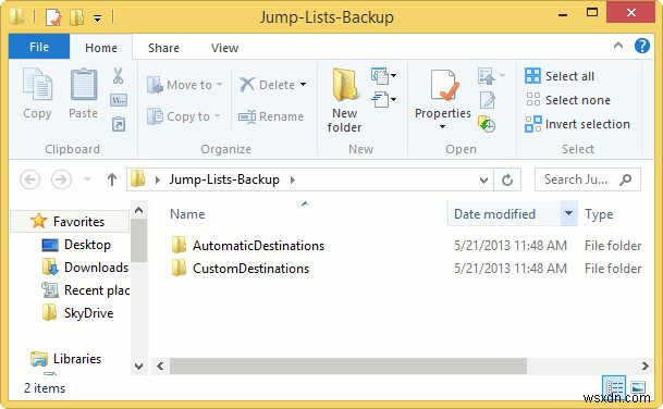Windows 점프 목록(점프 리스트) 백업 및 복원하는 방법