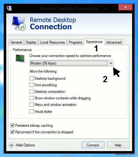 Windows 8 원격 데스크톱 연결 속도를 높이는 방법