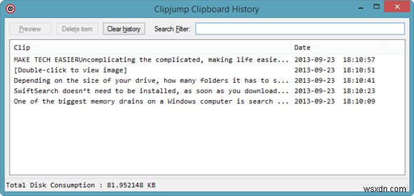 ClipJump로 Windows 클립보드 기능 한 단계 끌어올리기