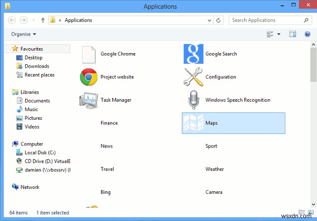 Windows 8 바탕 화면에서 설치된 앱을 바로 실행하는 방법