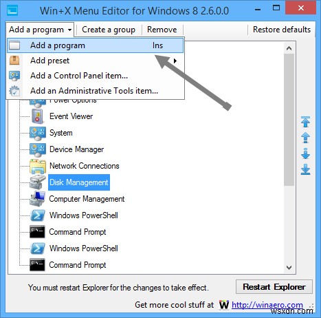 Windows 8에서 Win + X 메뉴 쉽게 편집해 생산성 높이는 방법