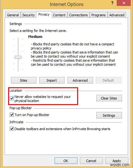 Windows 8 앱과 IE 브라우저가 내 위치를 추적하지 못하도록 막는 방법