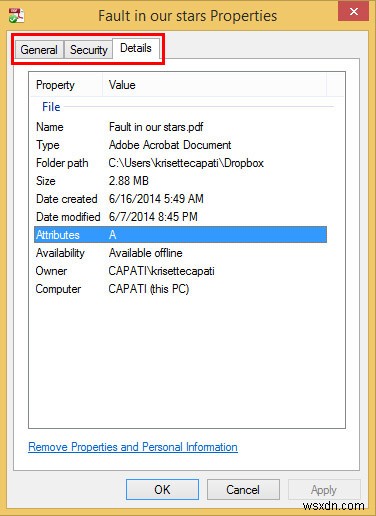 Windows 8에서 개인 정보 보호를 위해 메타데이터 제거하는 방법