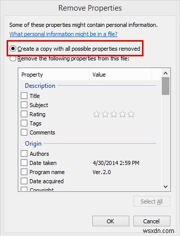 Windows 8에서 개인 정보 보호를 위해 메타데이터 제거하는 방법