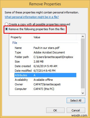 Windows 8에서 개인 정보 보호를 위해 메타데이터 제거하는 방법