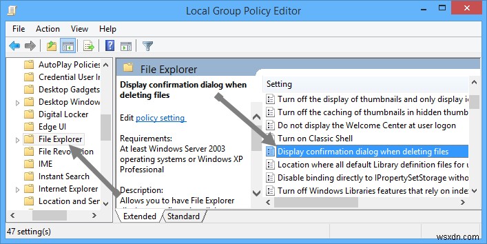 Windows 8에서 삭제 확인 대화 상자 활성화하는 방법