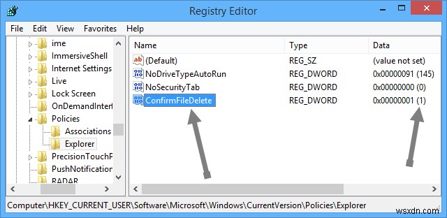 Windows 8에서 삭제 확인 대화 상자 활성화하는 방법