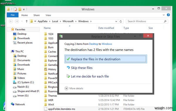 Windows 8/8.1 시작 화면 레이아웃 백업 및 복원하는 방법