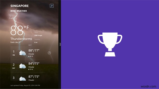 Windows 8 스냅 보기로 데스크톱 프로그램과 기본 앱 동시에 실행하는 방법