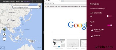 Windows 8 스냅 보기로 데스크톱 프로그램과 기본 앱 동시에 실행하는 방법