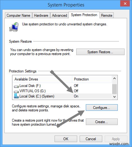 Windows 8/8.1에서 시스템 복원 기능 설정 및 비활성화하는 방법