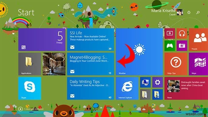 Windows 8.1 메일 앱에서 이메일 계정별로 다른 라이브 타일 설정하는 방법