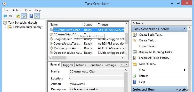 Windows 작업 스케줄러에서 예약 작업 이름을 변경하는 방법
